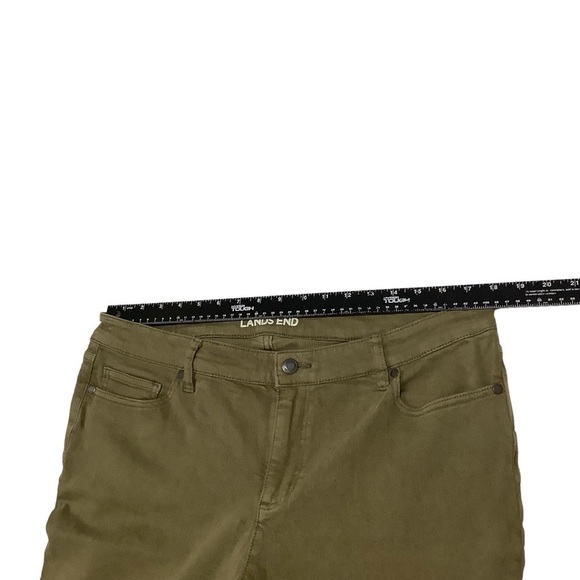 Lands’ End Jeans Sz 16 Not-too-low Rise Slim Olive - Picture 5 of 9